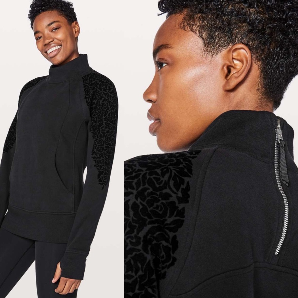 LULULEMON Floral Flock Black Pullover